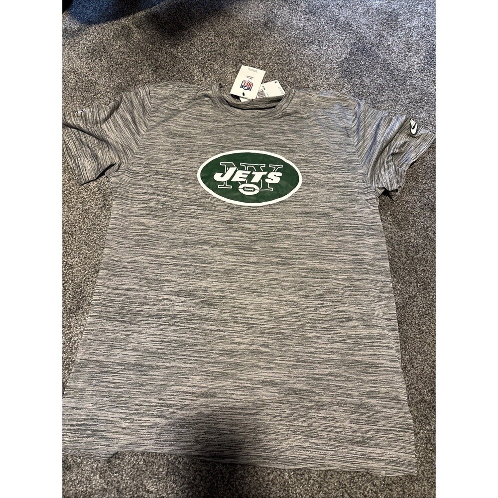 NY‎ Jets Mens Heather Gray Space Dye Graphic T-Small NWT